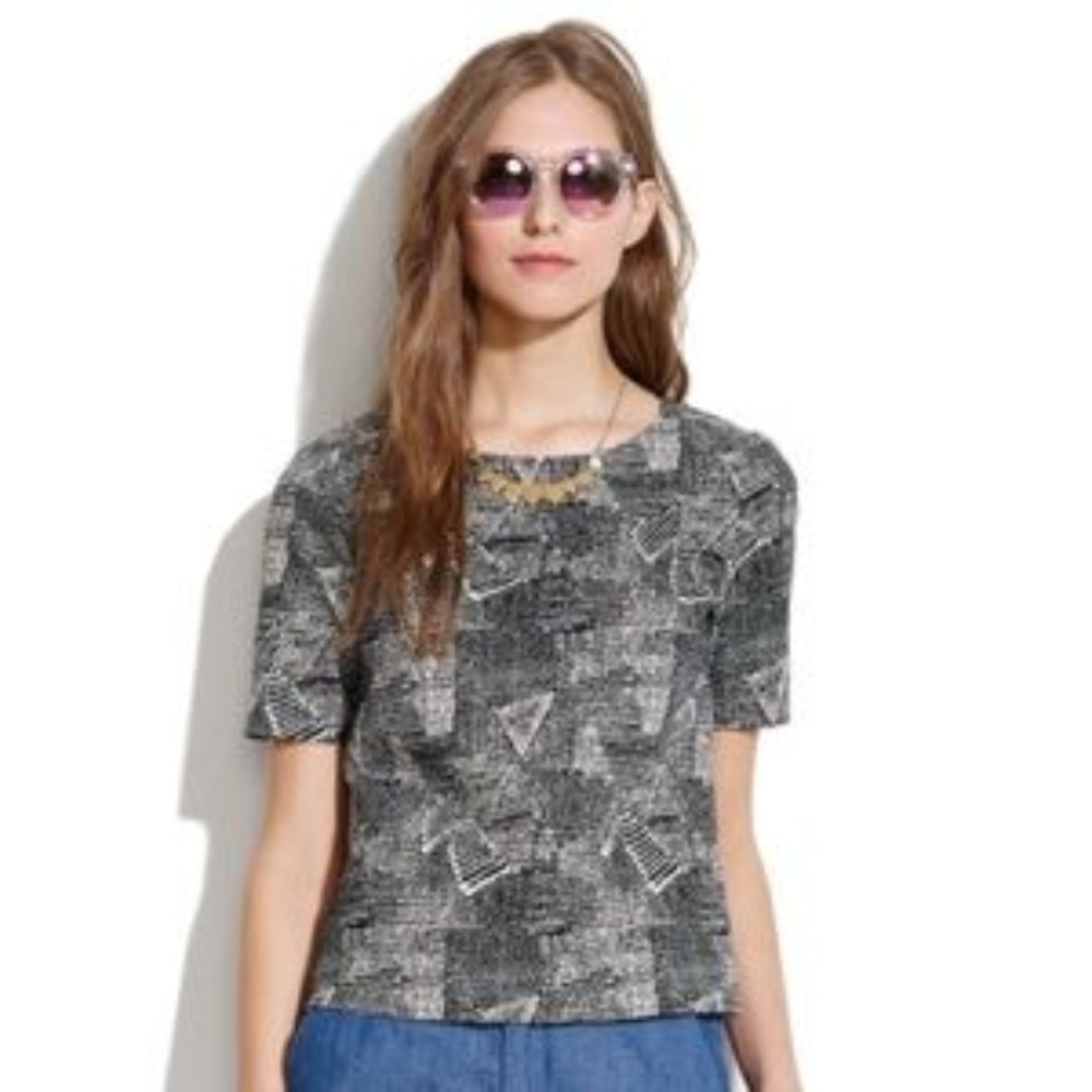 Madewell Geometric Textured Top XS